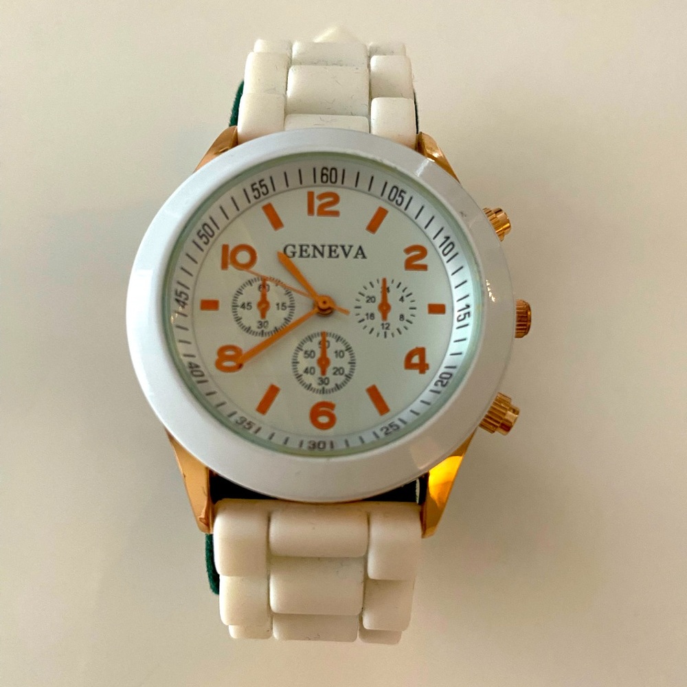 Geneva White and Gold Women's Watch
